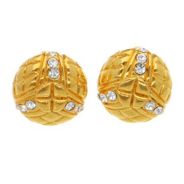 Chanel Earrings Rhinestone Gold Ladies Metal Accessory