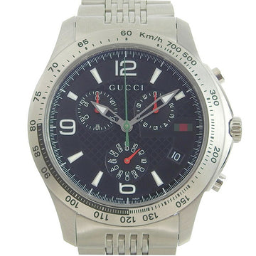 Gucci G Timeless 126.2 Stainless Steel Silver-Quartz Chronograph Men's Black Dial Watch A+ Rank