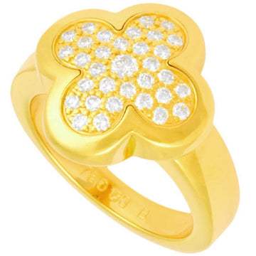 VAN CLEEF & ARPELS Pure Alhambra Diamond Ring K18YG #53