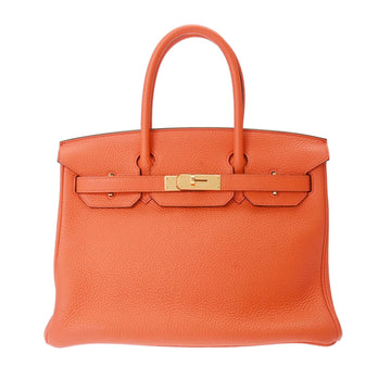 HERMES Birkin 30 Orange Poppy T-engraved [circa 2015] Women's Taurillon Clemence Handbag