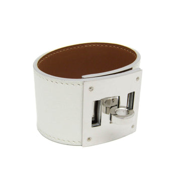 HERMES Kelly Dog Metal,Swift Leather Bangle Brown,Gold,White