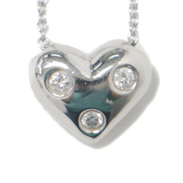 TIFFANY&Co.  Necklace Jewelry Accessories Silver Dots Pinched Heart PT950 Platinum Diamond