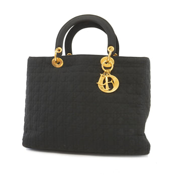 Christian Dior Lady Dior Handbag Women's Nylon Handbag Black
