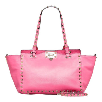 VALENTINO Rockstud handbag shoulder bag pink leather ladies
