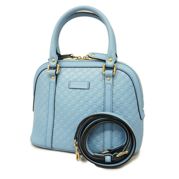 GUCCIAuth  Microssima 2way Bag 449654 Leather Blue
