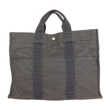 HERMES Yale Line Tote MM Bag Canvas Gray Handbag