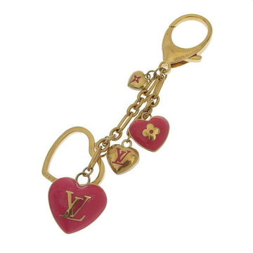 LOUIS VUITTON Bijou Sac Cool Heart Keyring Charm M65759 Gold/Pink Ladies