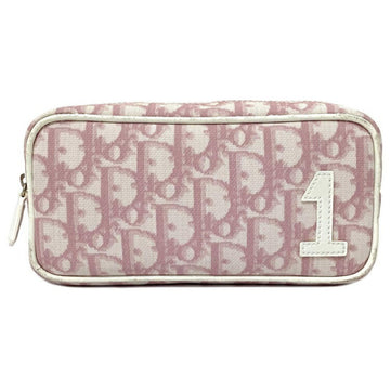Christian Dior Pouch Pink White Trotter MC1014 PVC Leather Ladies