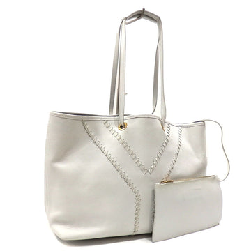 YVES SAINT LAURENT Tote Bag Neo Double Reversible Ladies White Navy Dark Blue Leather 284650 Handbag