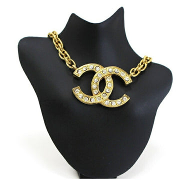 Chanel necklace gold color coco mark rhinestone CHANEL ladies pendant