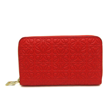 LOEWE Anagram Women's Leather Middle Wallet [bi-fold] Orange Red