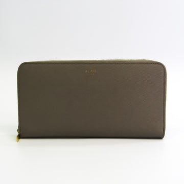CELINE Large Zipped Wallet 10B553 Women's Leather Long Wallet [bi-fold] Gray Beige