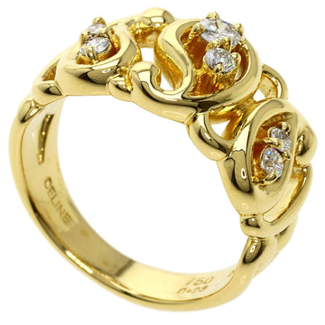 CELINE Diamond Ring K18 Yellow Gold Ladies