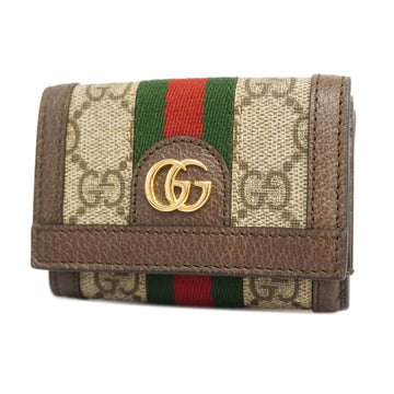 Gucci Tri-fold Wallet Ophidia 735099 Women's GG Supreme Beige