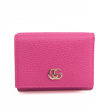 GUCCI GG Marmont 474746 Women's Leather Wallet [tri-fold] Pink
