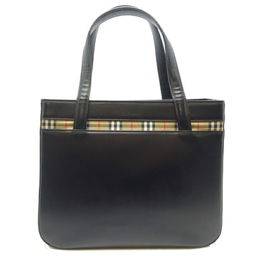 Burberry Women's Handbag Leather Black Check