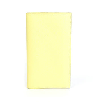 HERMES Notebook Cover Leather Light Yellow Unisex