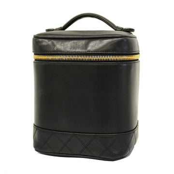 CHANELAuth  Bicolor Vanity Bag Women's Leather Vanity Bag Black