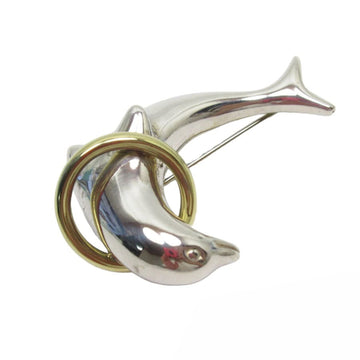 TIFFANY&Co. Brooch Dolphin Silver x Gold Ag925x750