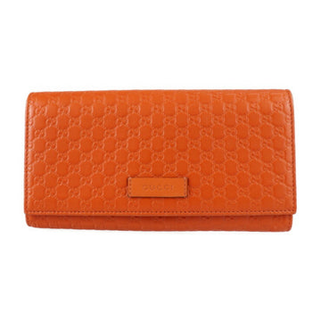Gucci Micro Shima Bifold Wallet 449396 Leather Orange Long Embossed