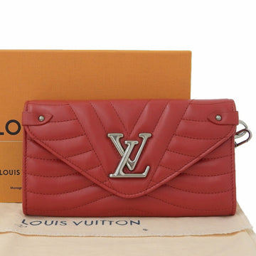 Louis Vuitton New Wave Long Wallet with Hook Quilted Red