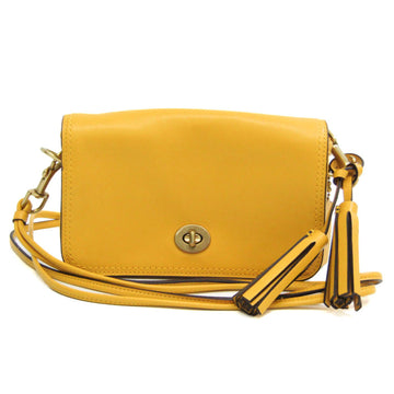 COACH Legacy Penny 19914 Women's Leather Shoulder Bag Yellow