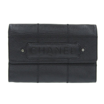 Chanel caviar skin ultra stitch chocolate bar mark folio wallet black