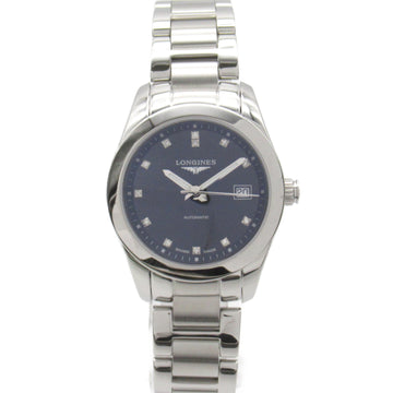 LONGINES Conquest Classic 12P Diamond Wrist Watch Wrist Watch L2.285.4.58.6 Mechanical Automatic Black Stainless Ste L2.285.4.58.6