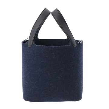 Hermes Picotin Lock PM Bleu Nuit/Black Palladium Hardware Y Engraved (around 2020) Women's Felt Handbag