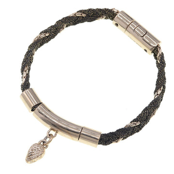 BVLGARI Bracelet Serpenti Forever 293558 Black Gold Fabric Snake Head Ladies