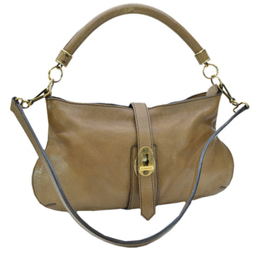 Burberry Bag Brown Metallic Gold Leather Handbag Shoulder Ladies r7155