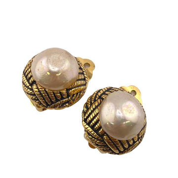 CHANEL 1984 earrings gold ladies Z0005237