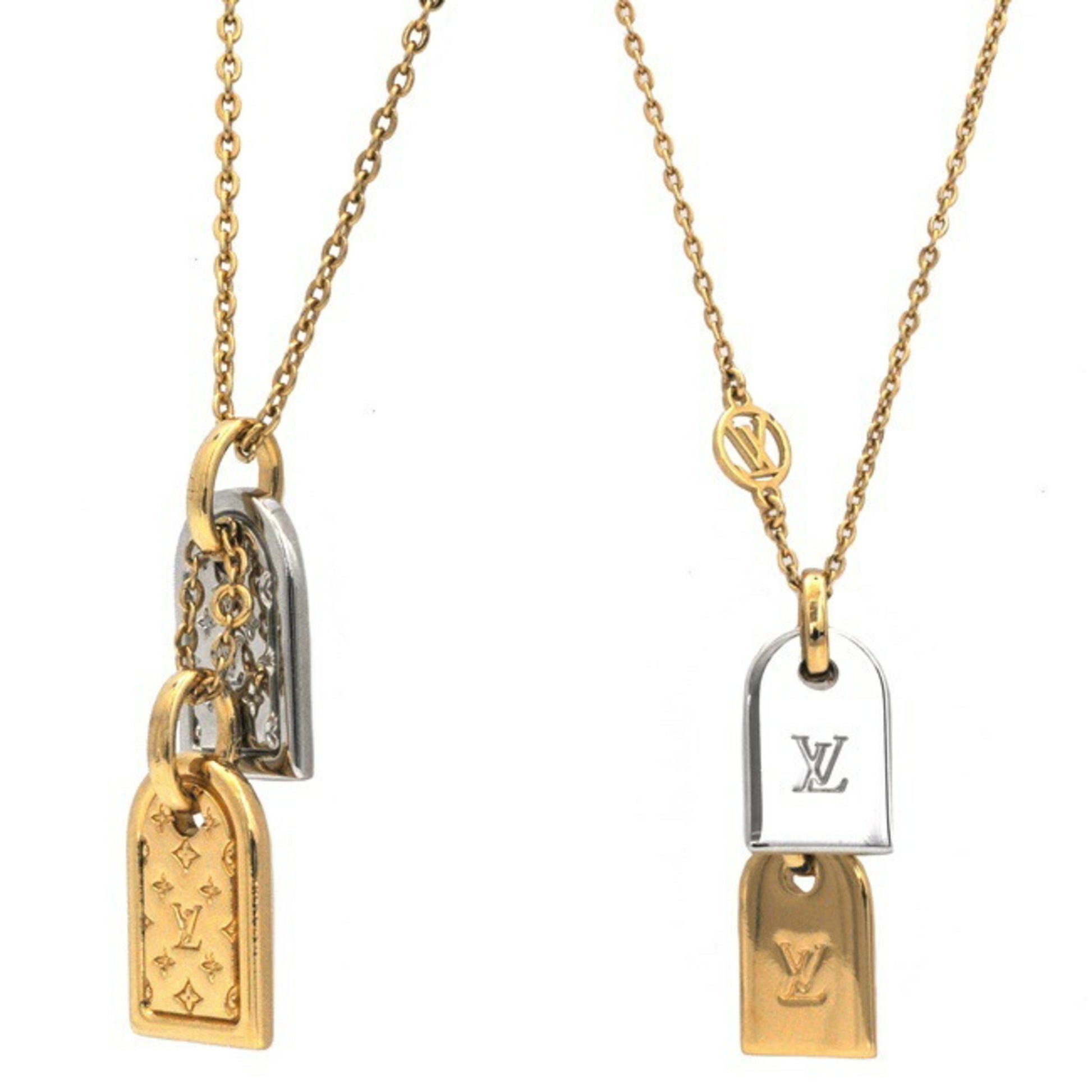 Authenticated Used Louis Vuitton Necklace Nanogram M63141 Metal Women's Pendant  Necklace (Gold,Silver) 