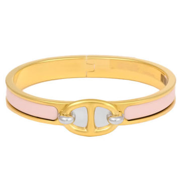 HERMES mini click Shane D'ancle bracelet bangle pink gold enamel