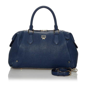 MCM Handbag Shoulder Bag 2way Blue Leather Ladies