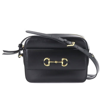Gucci Horsebit 1955 Small Shoulder Bag Leather Black 645454