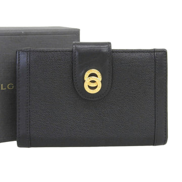 BVLGARI folding wallet leather black