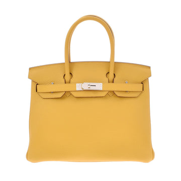 Hermes Birkin 30 Jaune Ambre D Engraved (around 2019) Ladies Taurillon Clemence Handbag