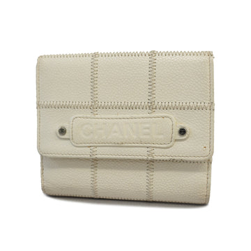 Chanel Bi-fold Wallet With Silver Hardware Women's Caviar Leather Wallet