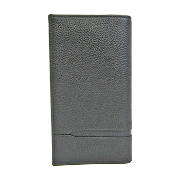 BVLGARI 36966 Men's Leather Long Wallet [bi-fold] Black