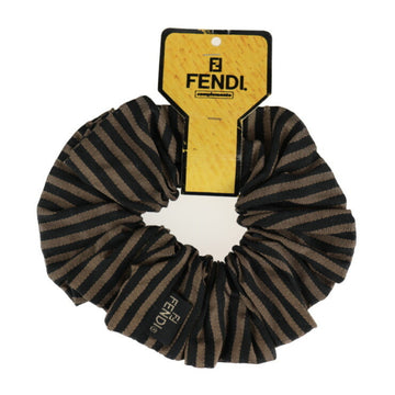 FENDI Scrunchie Pecan Other Fashion Goods Canvas Brown Black Hair Accessories Wraps Elastics