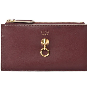 FENDI mini wallet  coin case card pass BY THE WAY visor way burgundy 8M0388
