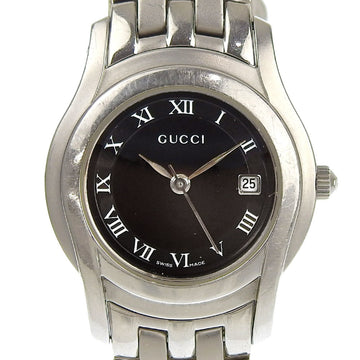 GUCCI Women's Quartz Battery Watch Date Black Dial 5500L YA055503