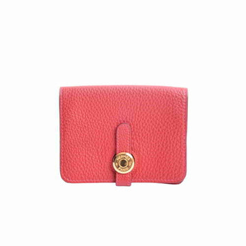 Hermes Taurillon Clemence Dogon coin case red