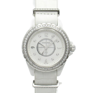CHANEL J12 G.10 Bezel/Loop Diamond/8P Diamond Wrist Watch Wrist Watch H4190 Quartz White ceramic Leather belt diamon H4190