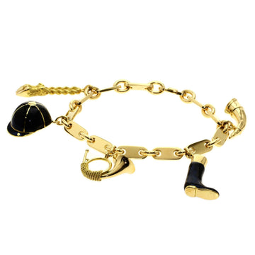 Hermes charm bracelet enamel K18 yellow gold ladies HERMES