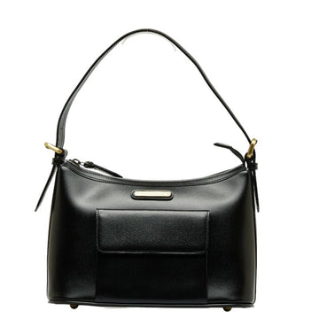 BURBERRY Nova Check One Shoulder Bag Handbag Black Leather Women's