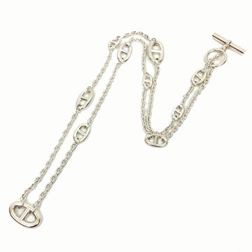 Hermes Farandall 80 Long Necklace AG925 Silver Chene Dunkle Ladies