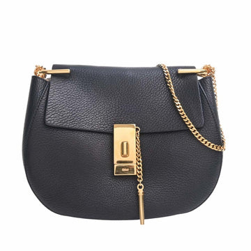 CHLOE  Leather Drew Chain Shoulder Bag 3S1031 Black Ladies