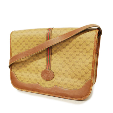 GUCCIAuth  Sherry Line Micro GG 001 066 0551 Women's PVC,Leather Shoulder Bag